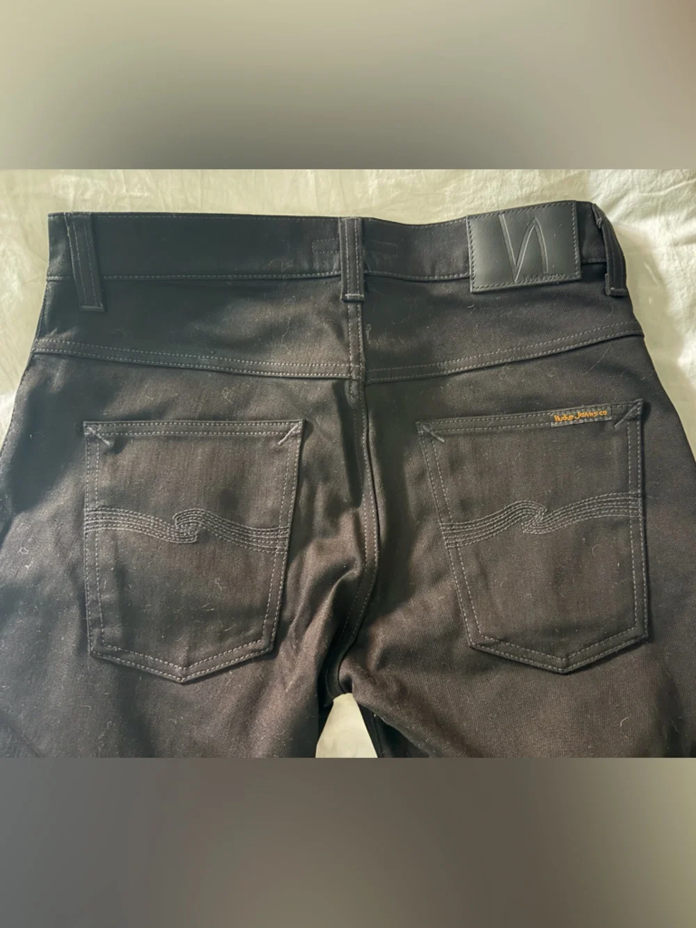 NWOT Nudie Grim Tim in Dry Cold Black (1006974) Unwashed & Unaltered 34” Inseam - Picture 7 of 7